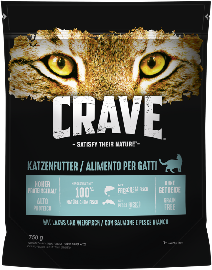 CRAVE Katzen-Trockenfutter Adult Lachs und Weißfisch